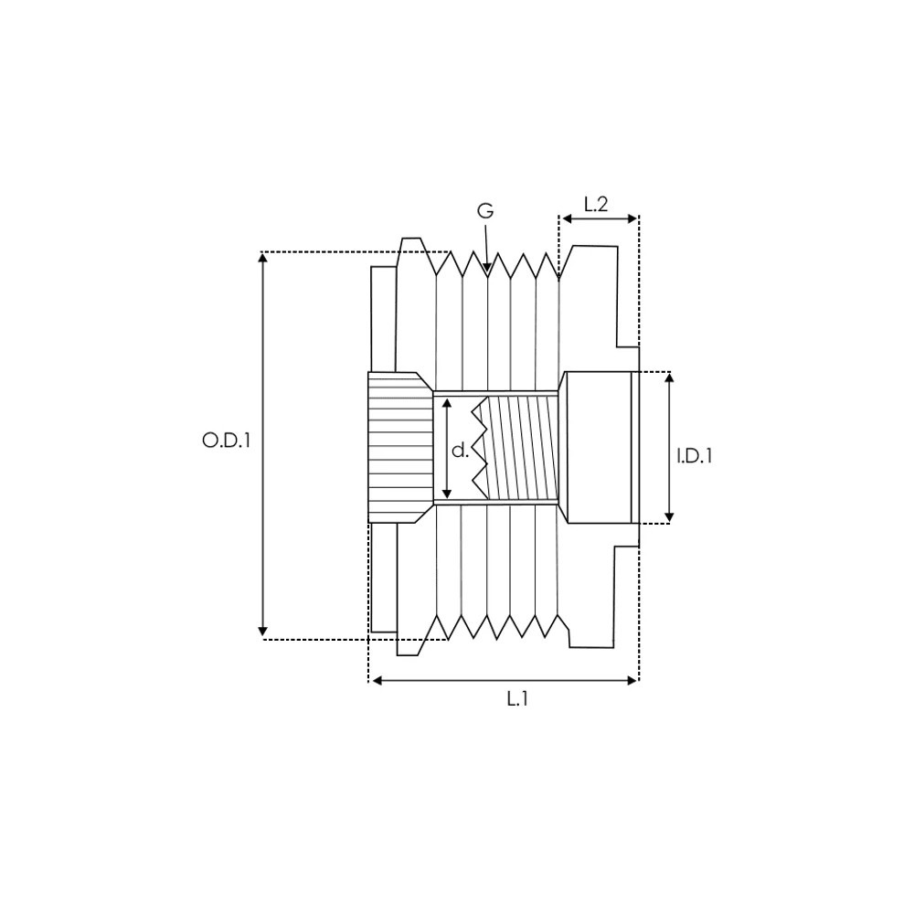 [28592] POLEA ALTERNADOR RENAULT CLIO/ LAGUNA/ MEGANE 6C 28592 VULKO REF. 28592