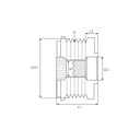 POLEA ALTERNADOR FREIGHTLINER JEEP MERCEDES BENZ 6C 28619 REF. 28619
