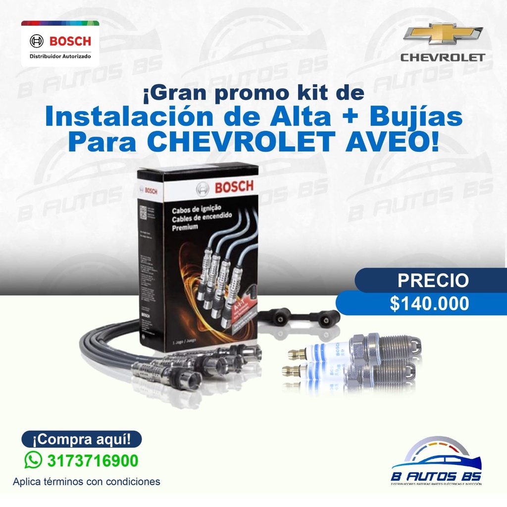 [KIT-004] INSTALACION DE ALTA + BUJIAS CHEVROLET AVEO