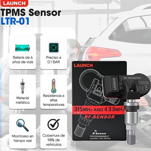 [4301050540] SENSOR TPMS LAUNCH CON VÁLVULA METÁLICA REF. 4301050540