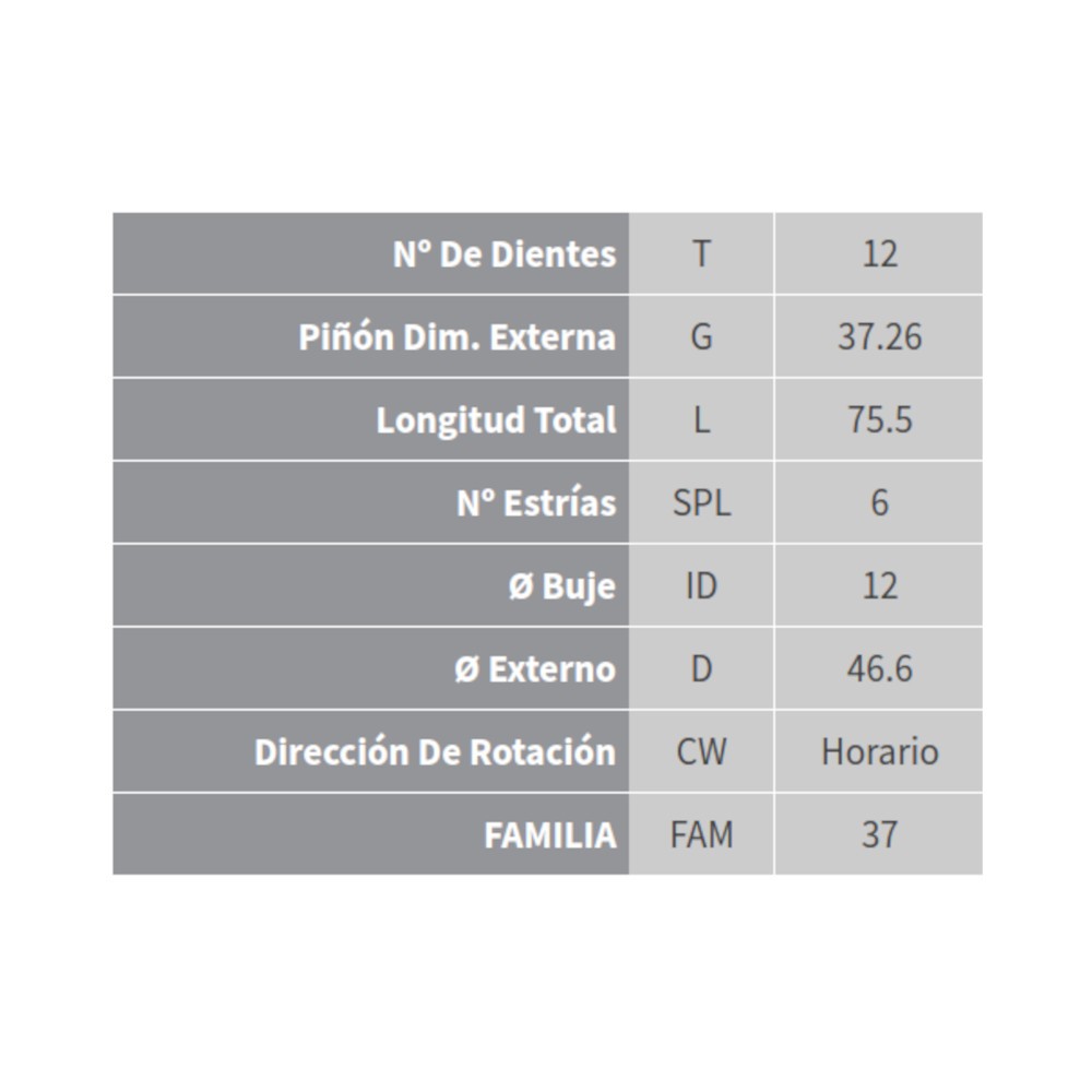 BENDIX DODGE 12 DIENTES
